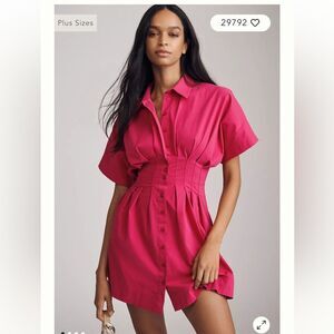 Anthropologie The Tobie Mini Shirt Dress by Exquise